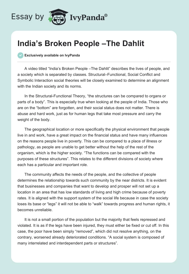 India’s Broken People –The Dahlit. Page 1