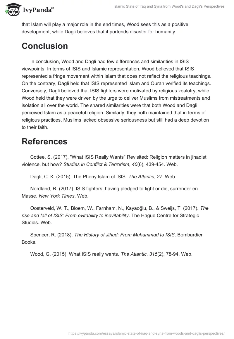 Islamic State of Iraq and Syria from Wood's and Dagli's Perspectives. Page 3