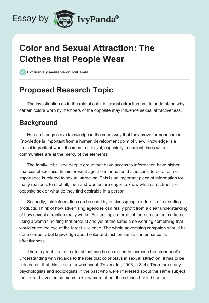 Color and Sexual Attraction: The Clothes that People Wear. Page 1
