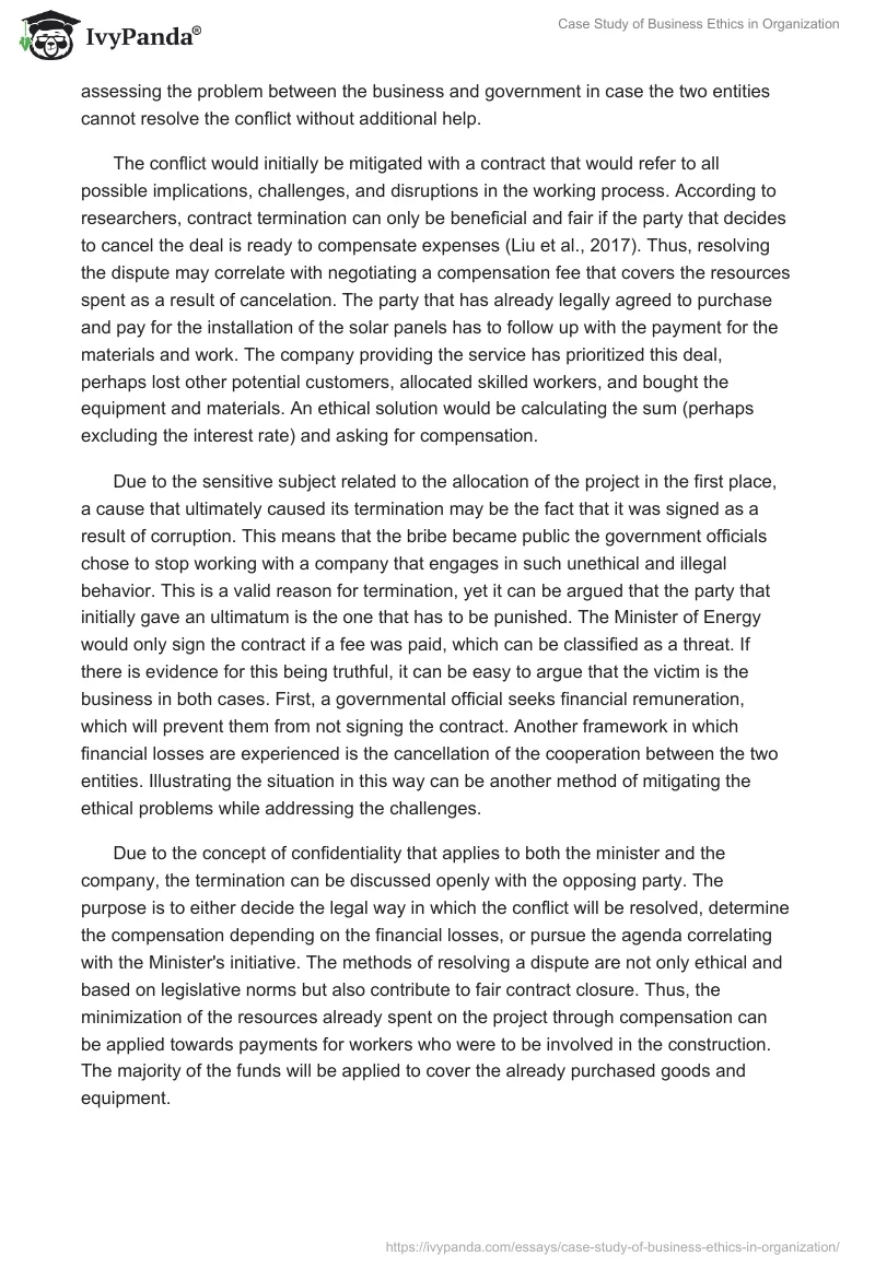 Case Study of Business Ethics in Organization. Page 4