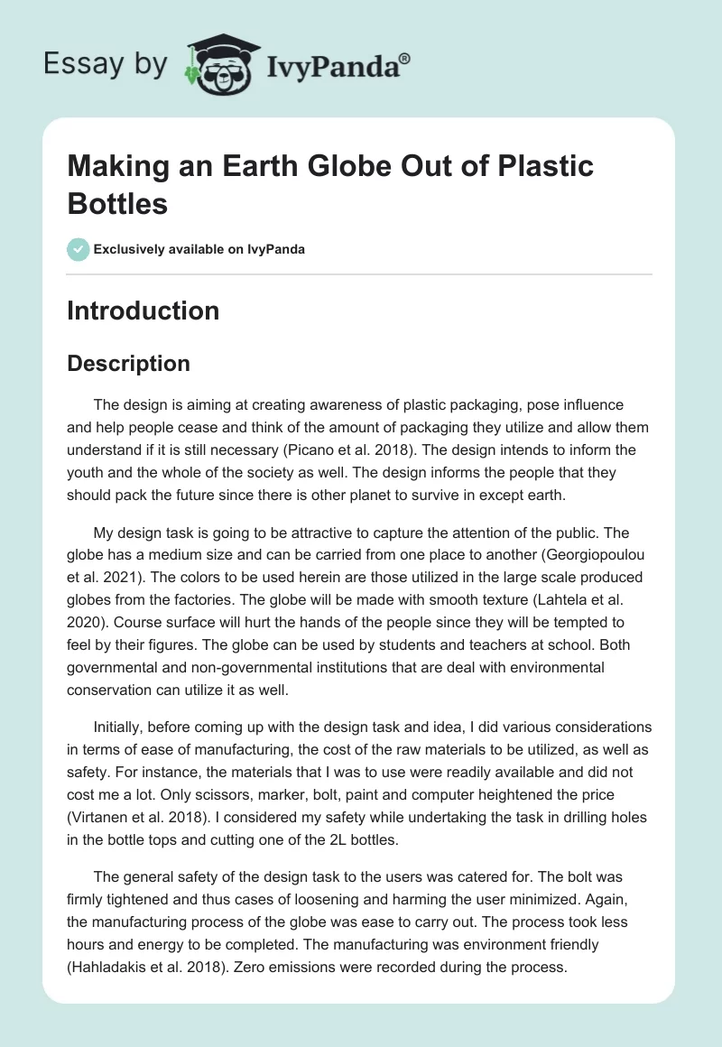 Making an Earth Globe Out of Plastic Bottles. Page 1