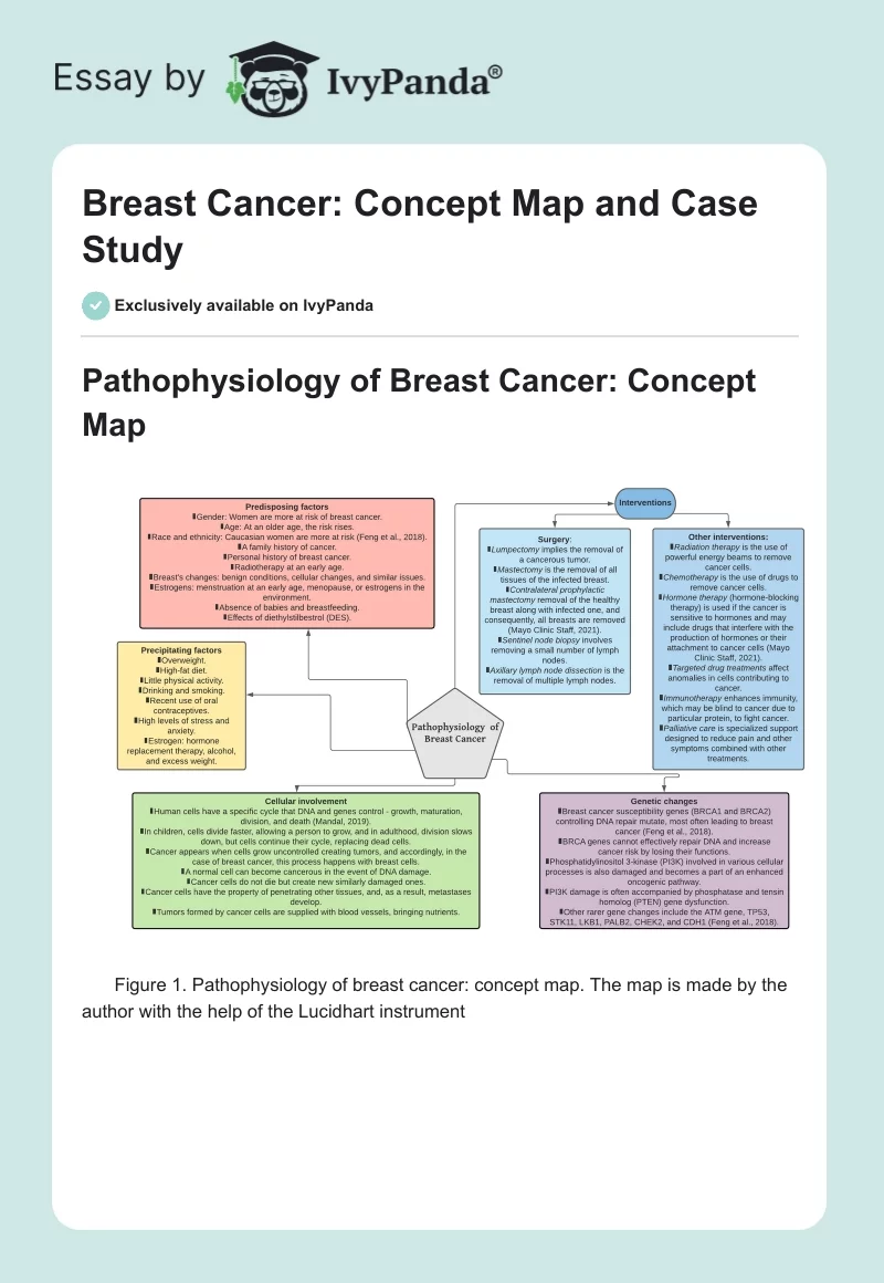 Breast Cancer: Concept Map and Case Study - 511 Words | Assessment Example