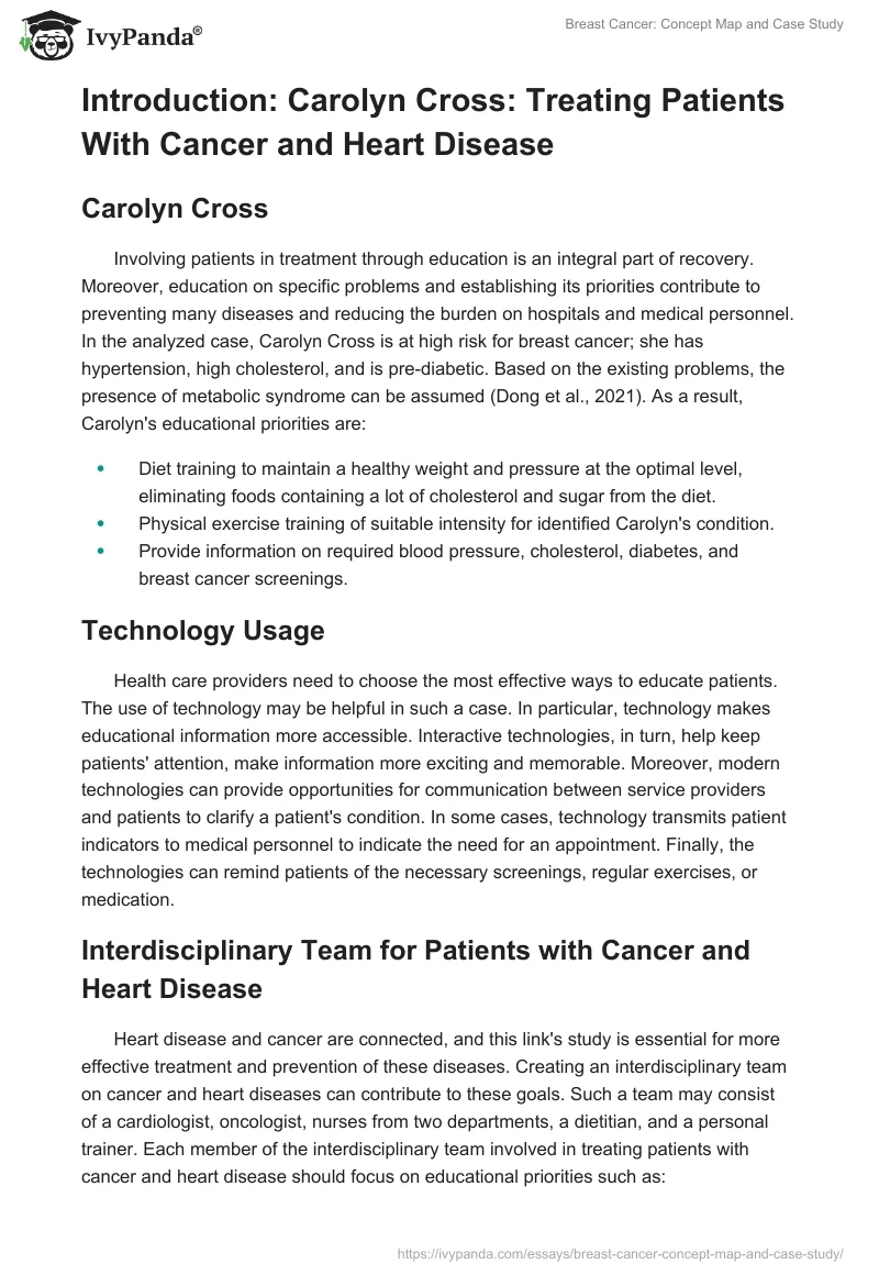 Breast Cancer: Concept Map and Case Study. Page 2