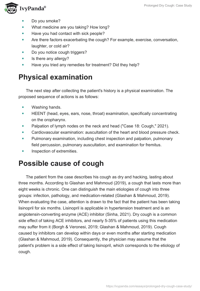 Prolonged Dry Cough: Case Study. Page 2