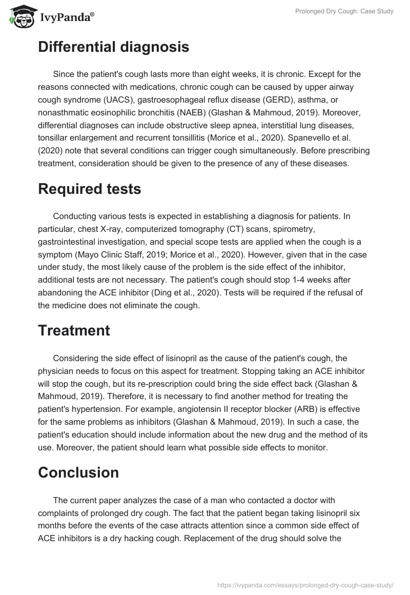 Prolonged Dry Cough: Case Study. Page 3