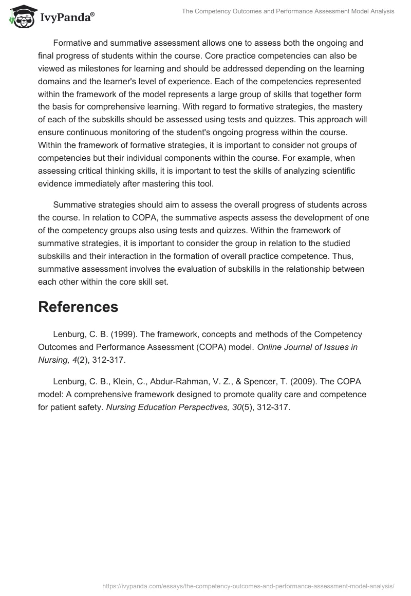 The Competency Outcomes and Performance Assessment Model Analysis. Page 2