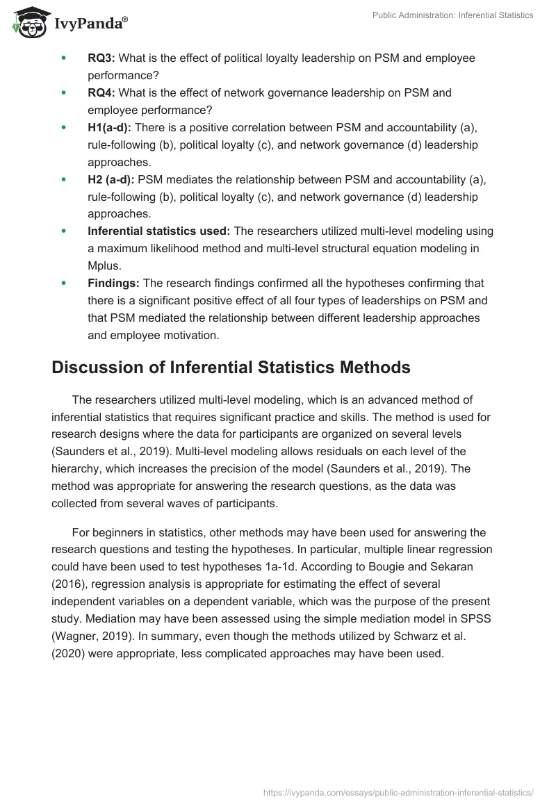 Public Administration: Inferential Statistics. Page 2