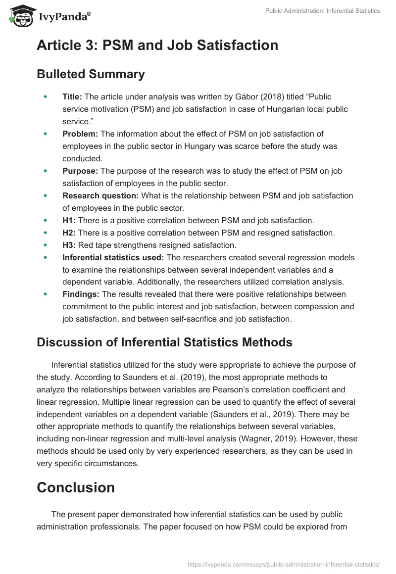 Public Administration: Inferential Statistics. Page 4