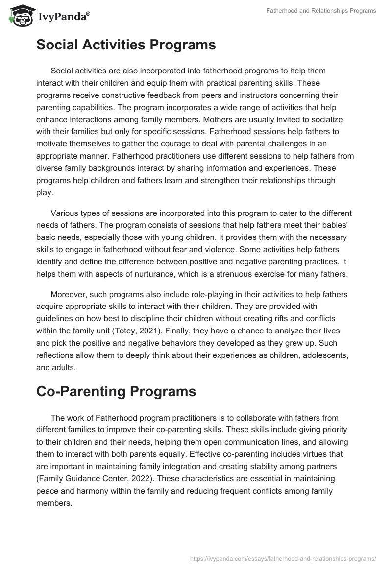 Fatherhood and Relationships Programs. Page 2