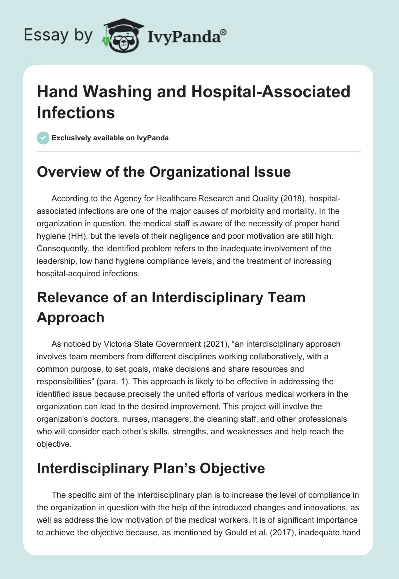 Hand Washing and Hospital-Associated Infections. Page 1