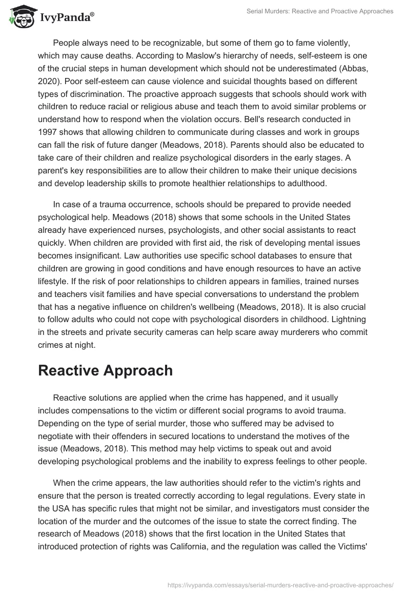 Serial Murders: Reactive and Proactive Approaches. Page 2