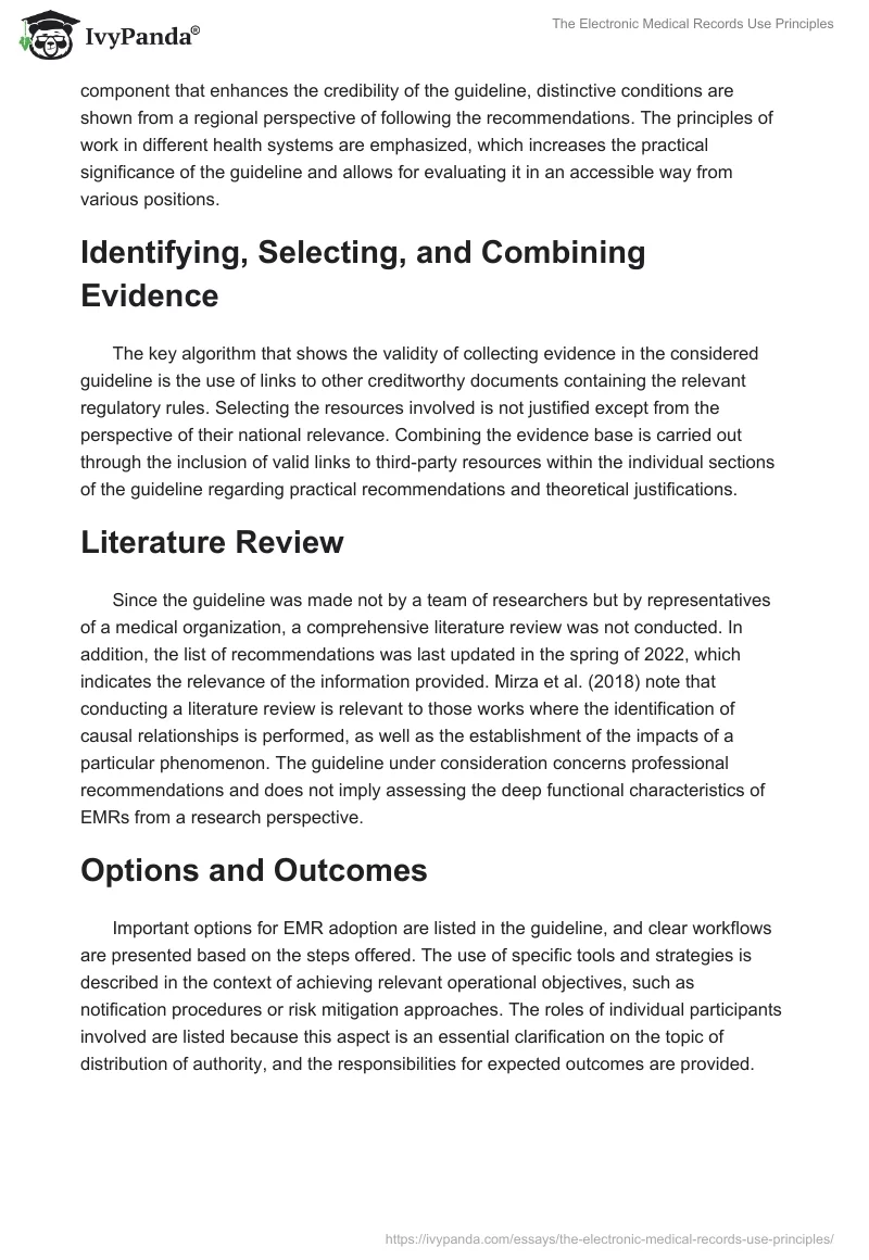 The Electronic Medical Records Use Principles. Page 2