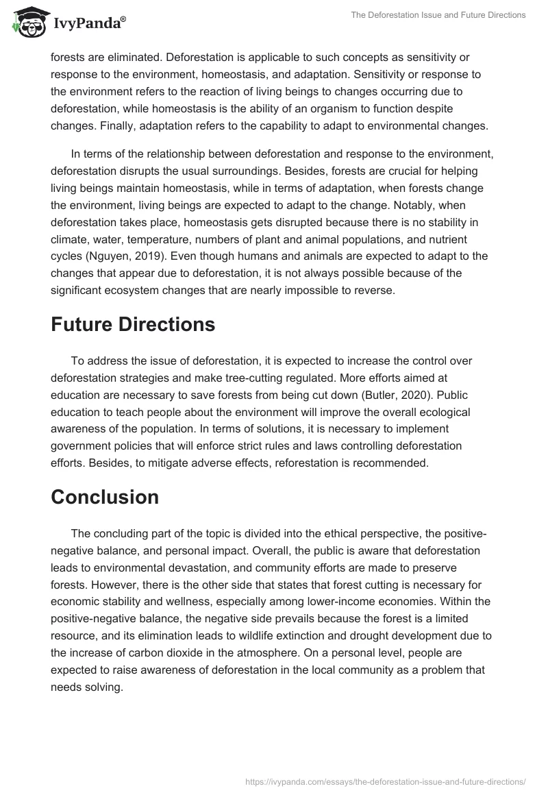 The Deforestation Issue and Future Directions. Page 2