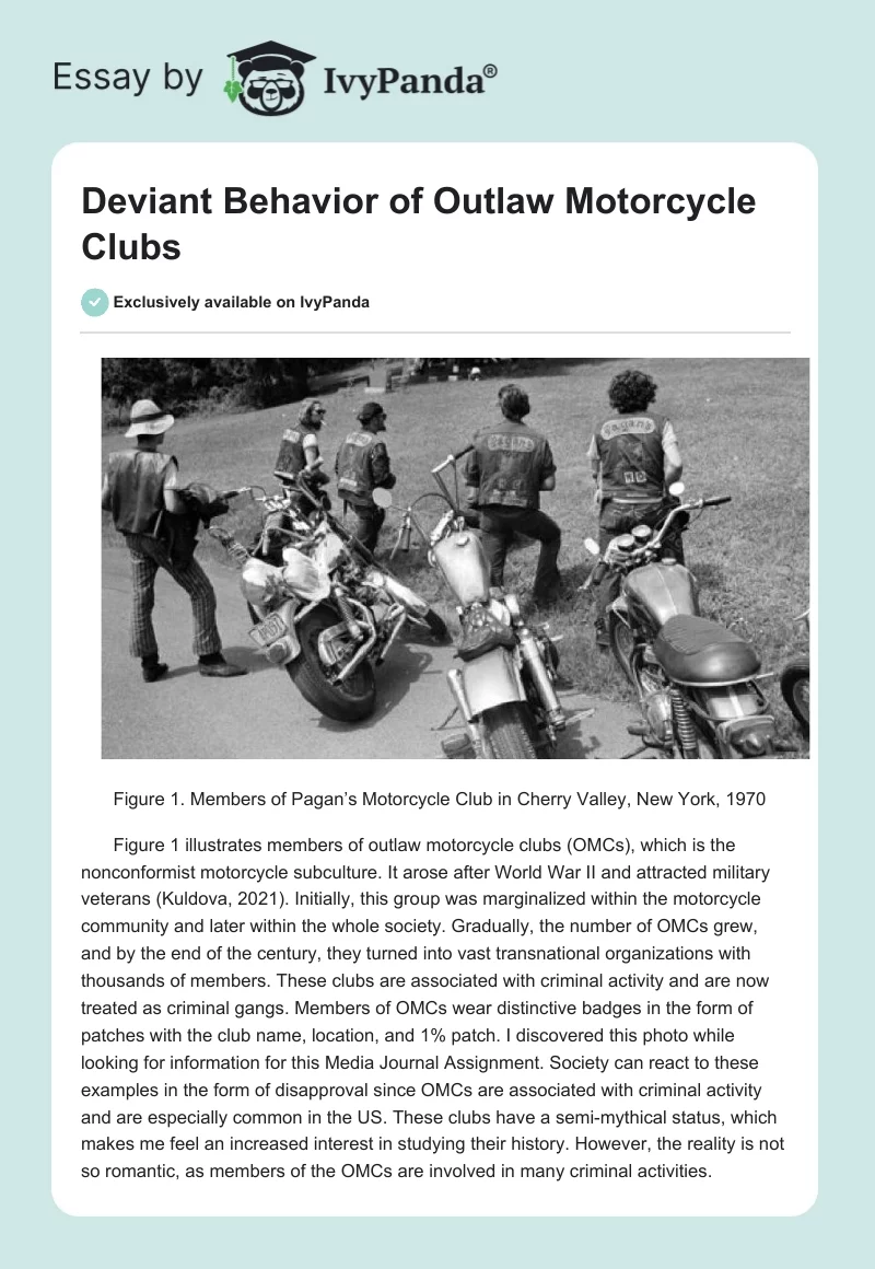 Deviant Behavior of Outlaw Motorcycle Clubs. Page 1
