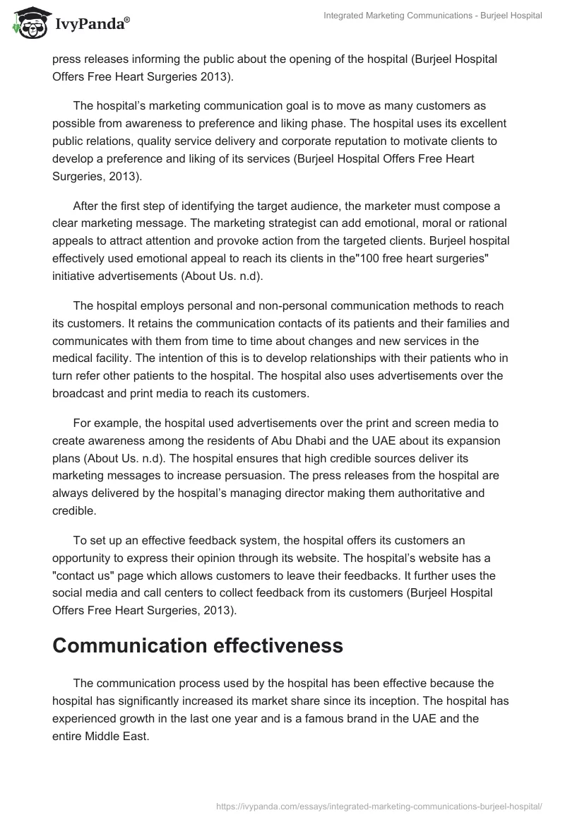 Integrated Marketing Communications - Burjeel Hospital. Page 3