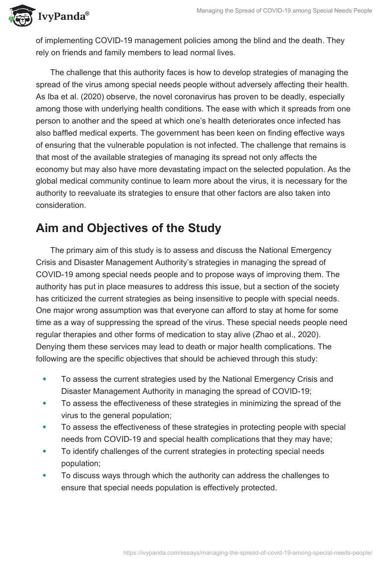 Managing the Spread of COVID-19 Among Special Needs People. Page 3