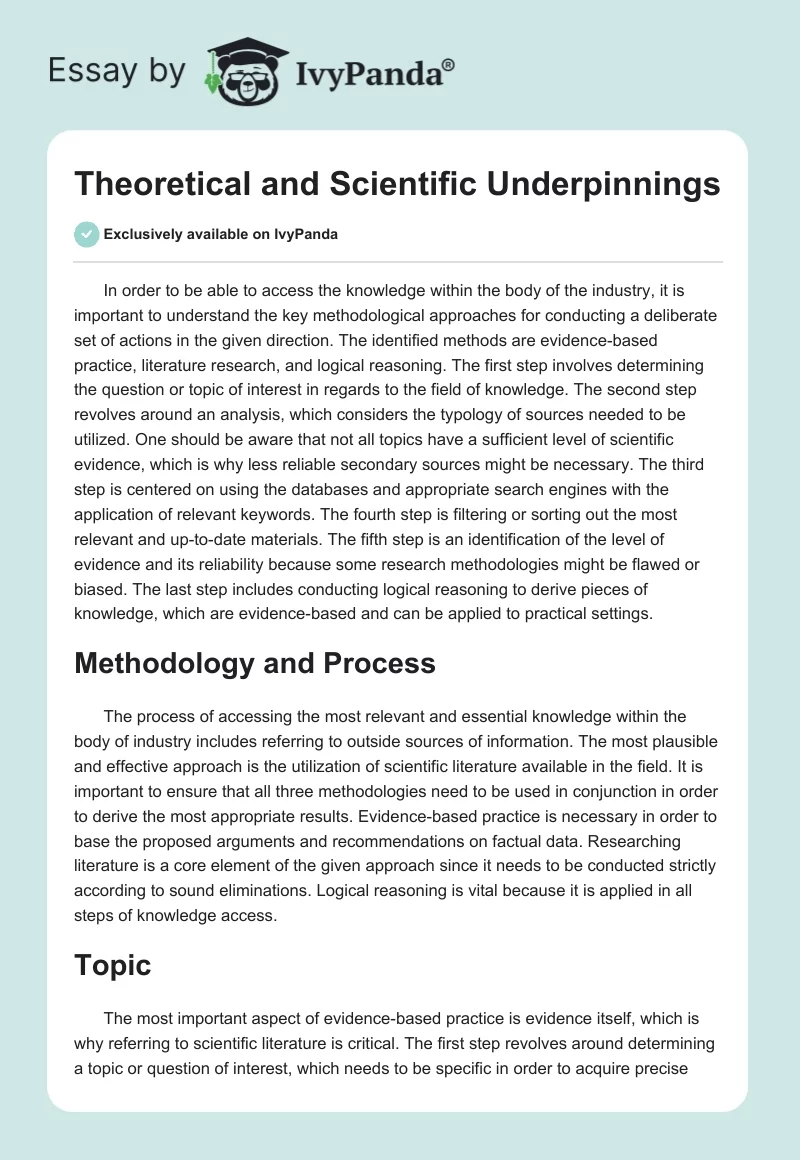 Theoretical and Scientific Underpinnings. Page 1