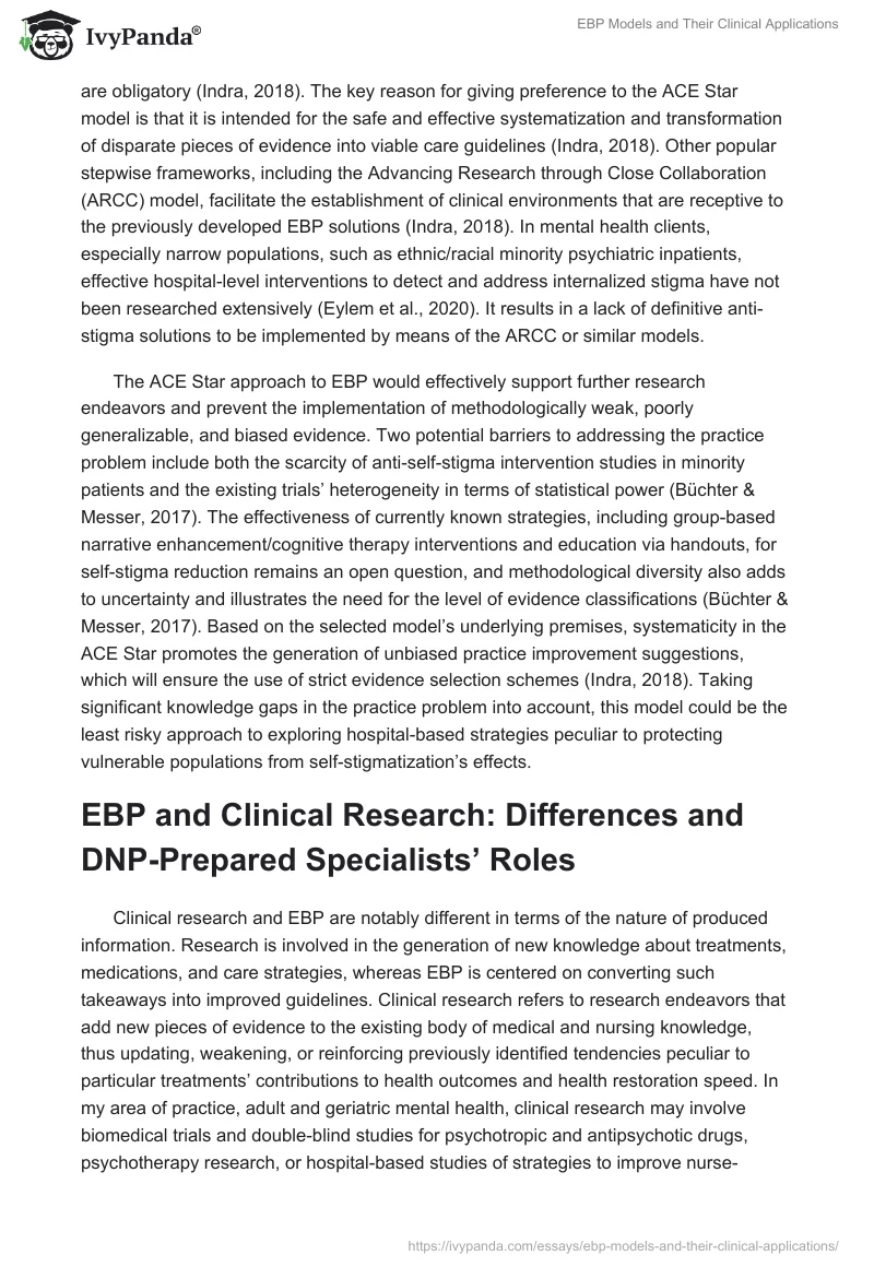 EBP Models and Their Clinical Applications. Page 2