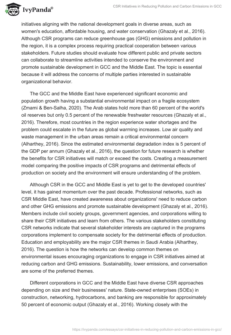 CSR Initiatives in Reducing Pollution and Carbon Emissions in GCC. Page 2