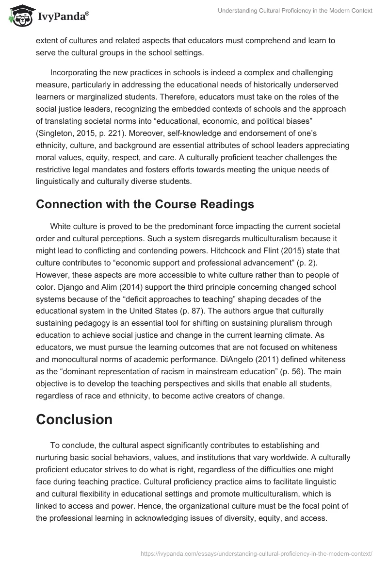 Understanding Cultural Proficiency in the Modern Context. Page 4
