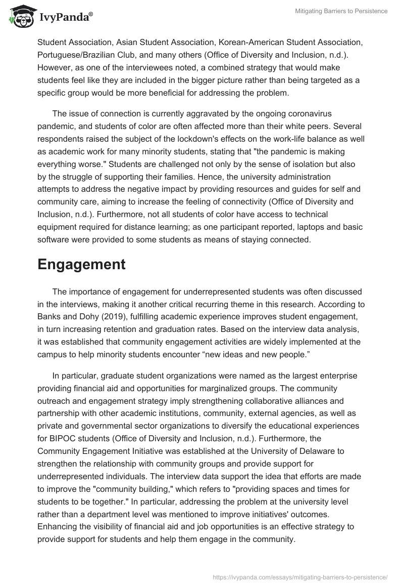 Mitigating Barriers to Persistence. Page 2