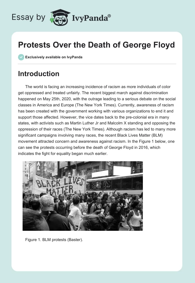 Protests Over the Death of George Floyd. Page 1