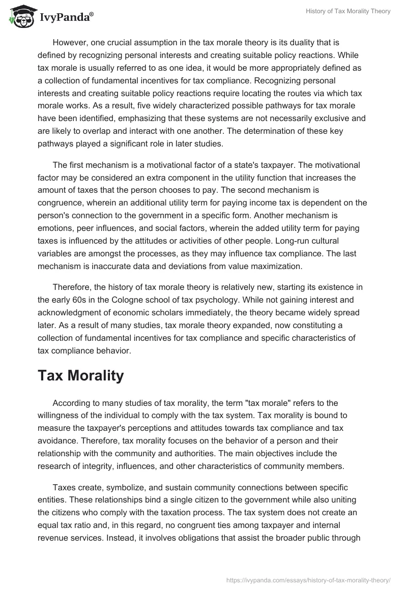 History of Tax Morality Theory. Page 2