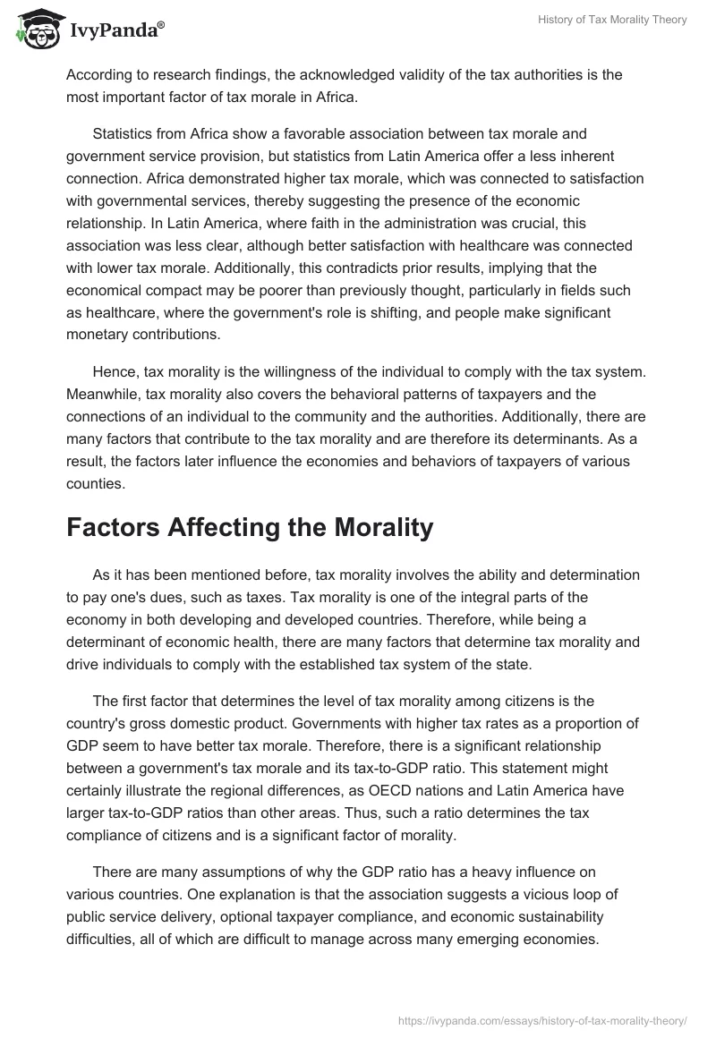History of Tax Morality Theory. Page 4