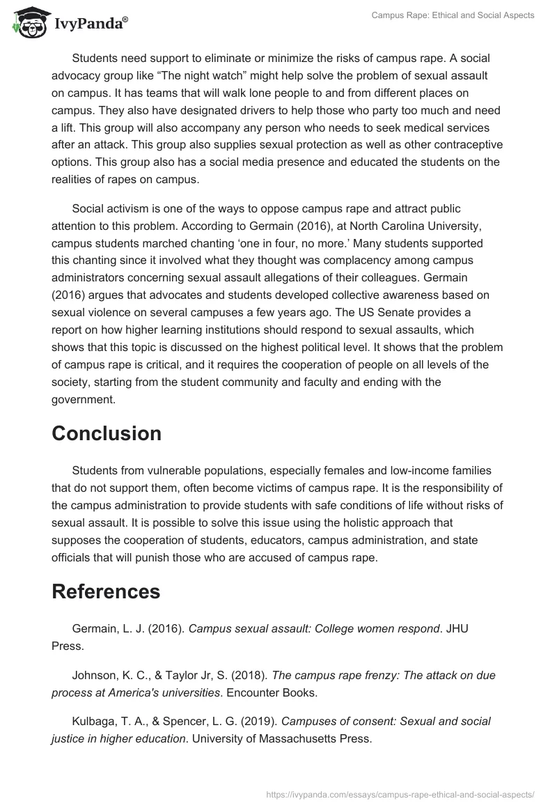 Campus Rape: Ethical and Social Aspects. Page 3