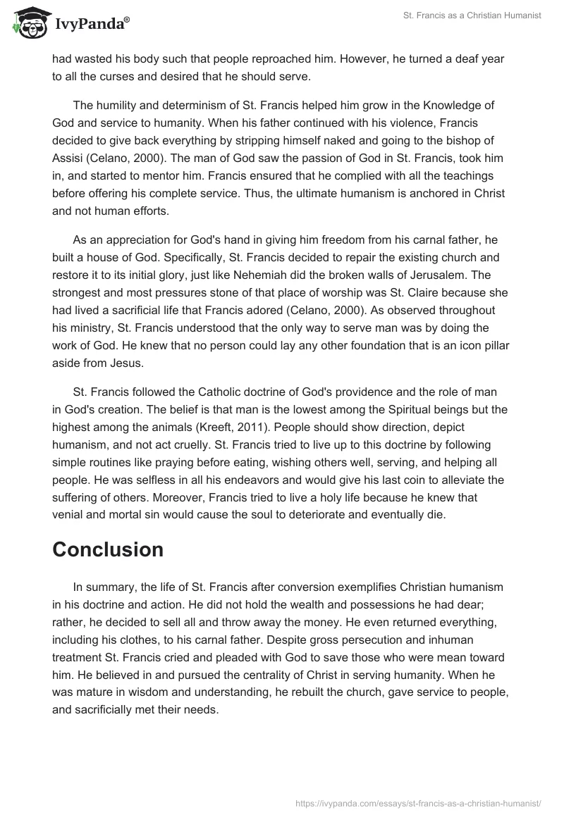 St. Francis as a Christian Humanist. Page 2