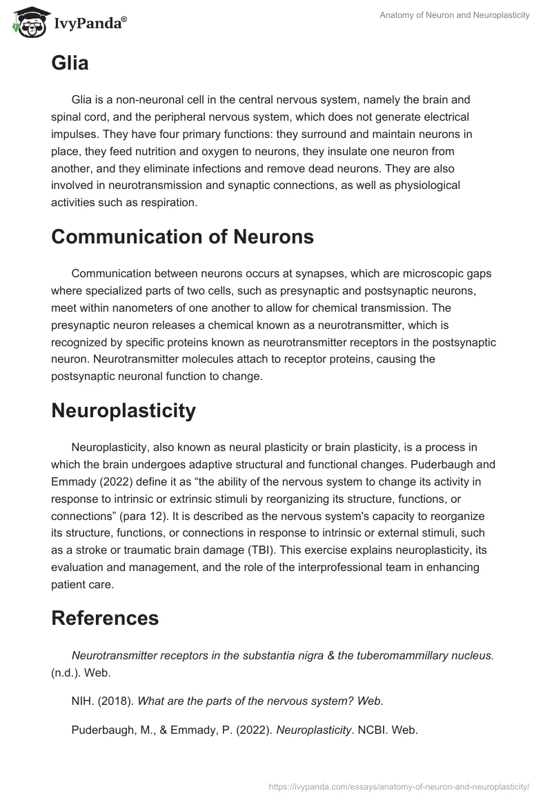 Anatomy of Neuron and Neuroplasticity. Page 2