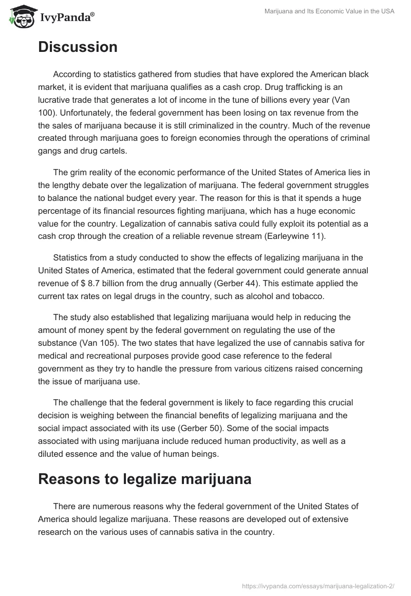 Marijuana and Its Economic Value in the USA. Page 2