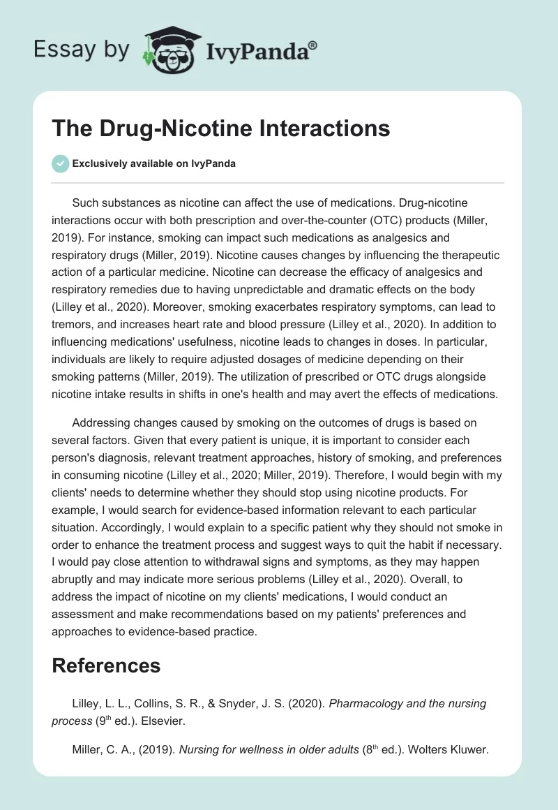 The Drug-Nicotine Interactions. Page 1