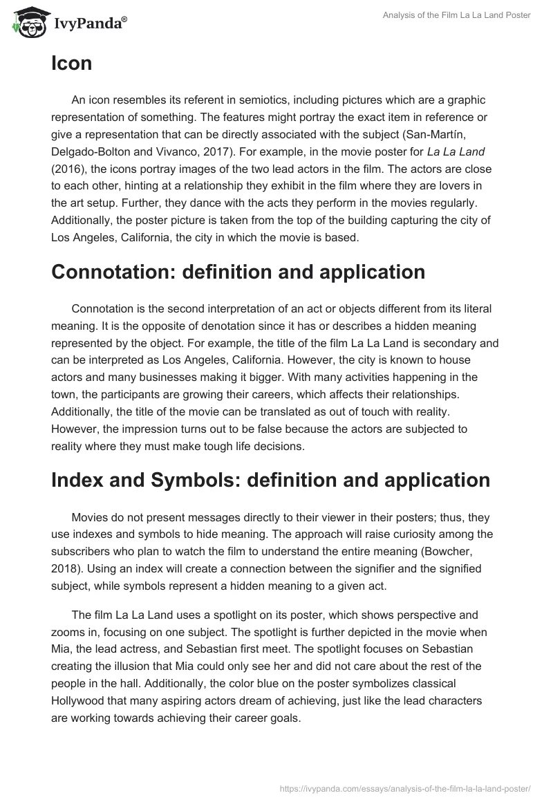 Analysis of the Film "La La Land" Poster. Page 2