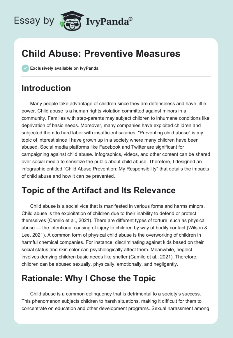 Child Abuse: Preventive Measures. Page 1