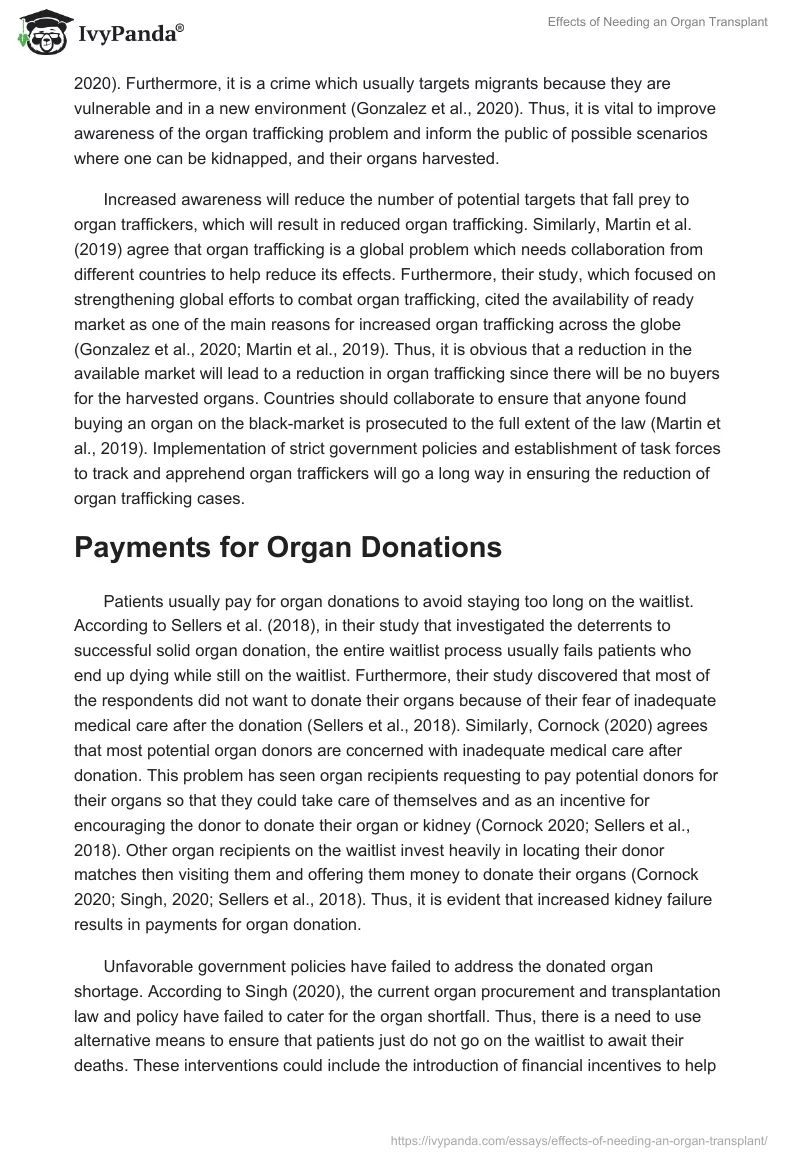 Effects of Needing an Organ Transplant. Page 3