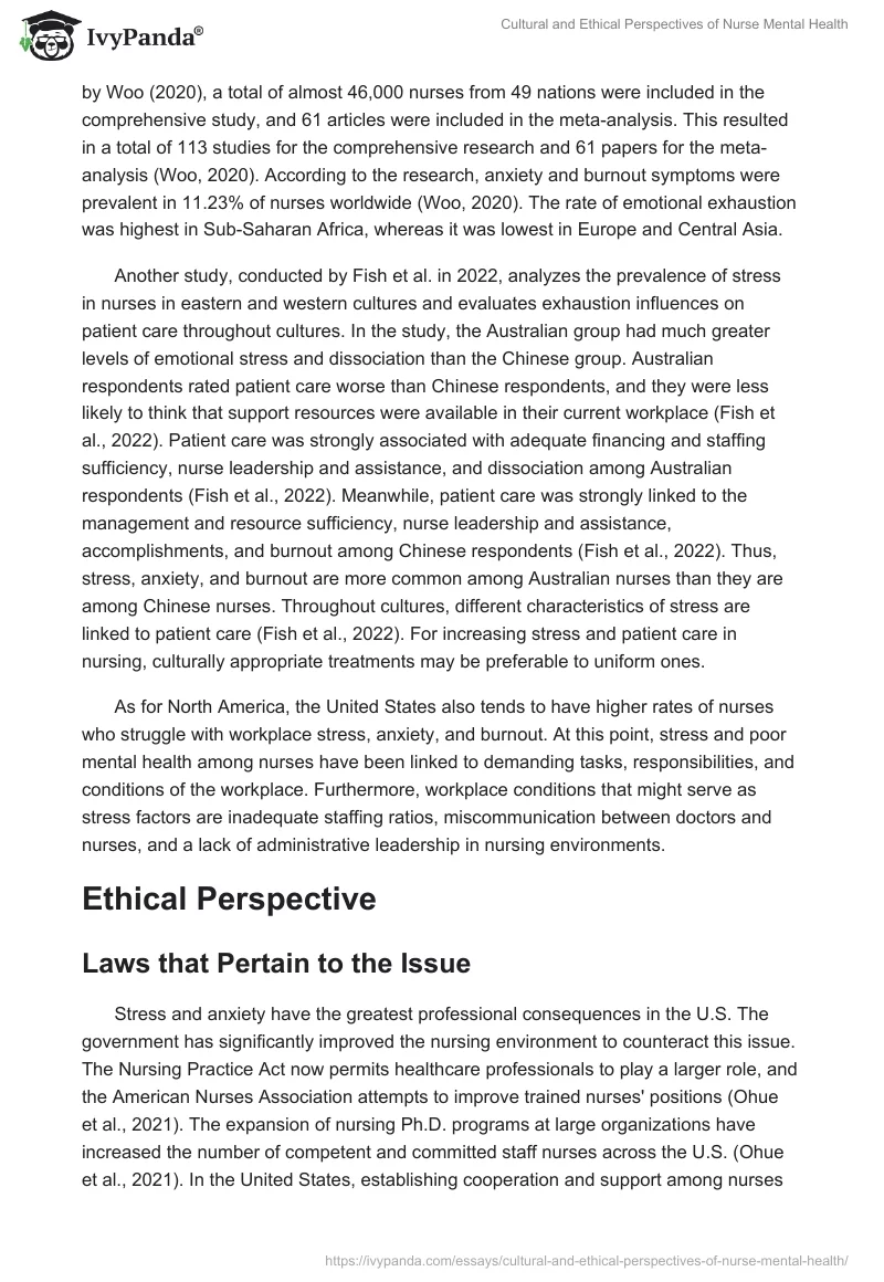 Cultural and Ethical Perspectives of Nurse Mental Health. Page 2