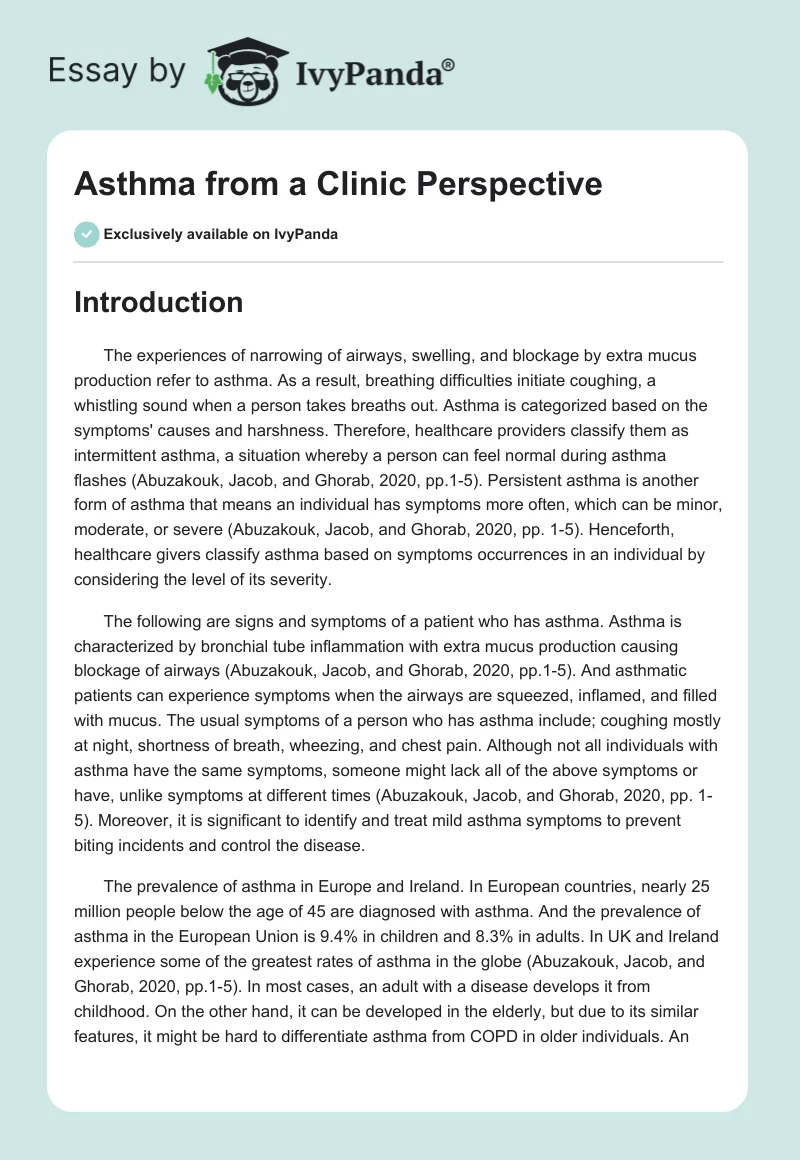 Asthma From a Clinic Perspective. Page 1