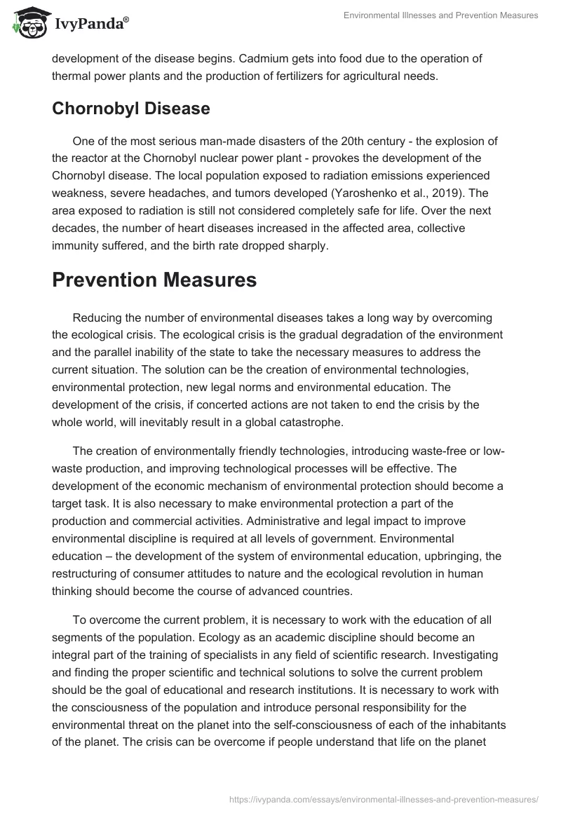 Environmental Illnesses and Prevention Measures. Page 3