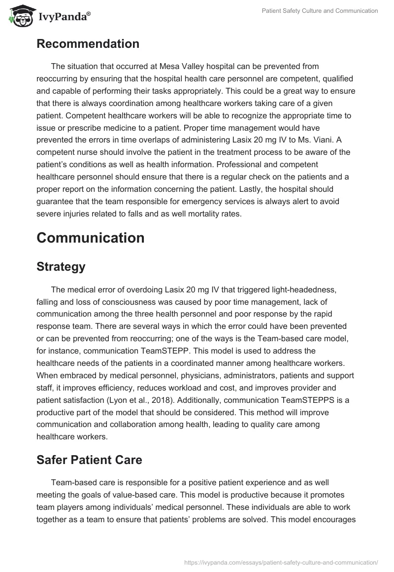 Patient Safety Culture and Communication. Page 2