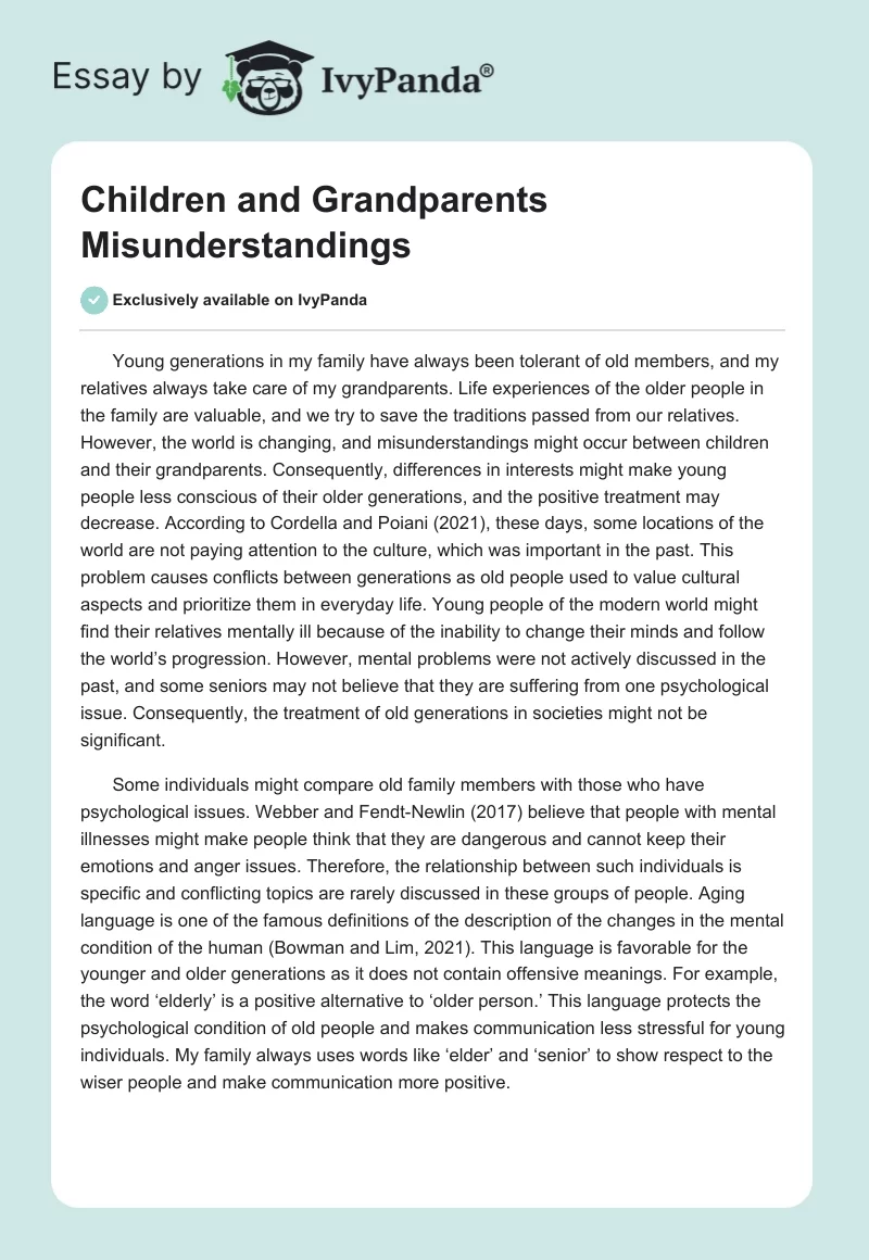 Children and Grandparents Misunderstandings. Page 1