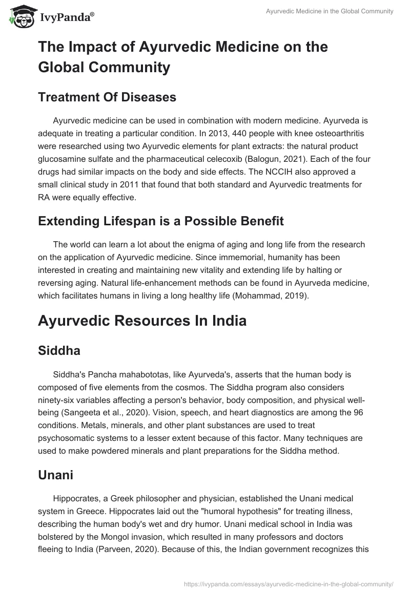 Ayurvedic Medicine in the Global Community. Page 2