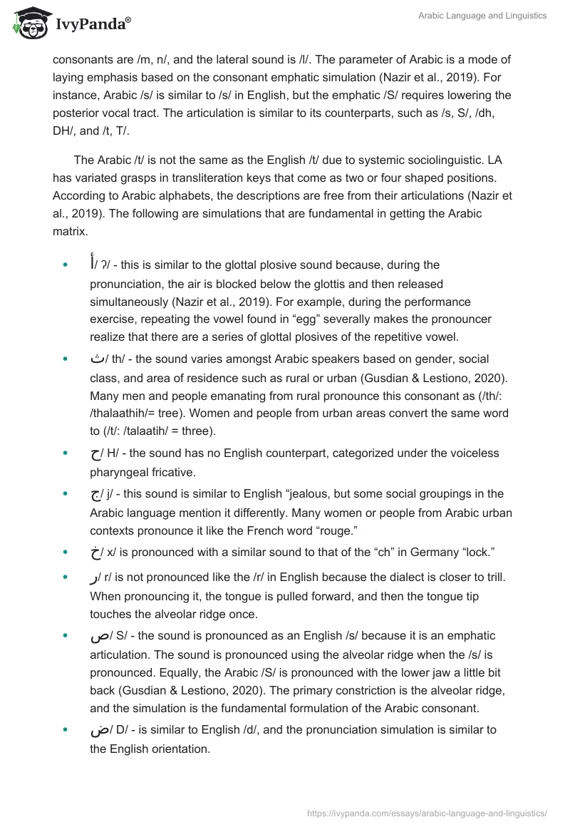 Arabic Language and Linguistics. Page 2