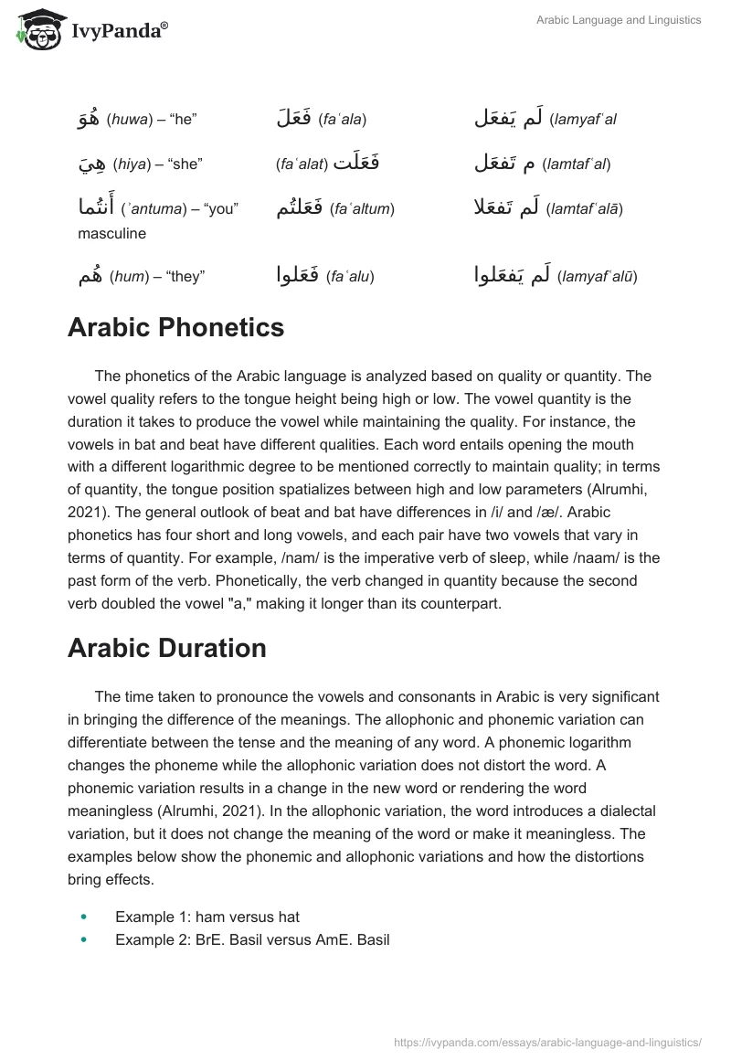 Arabic Language and Linguistics. Page 5