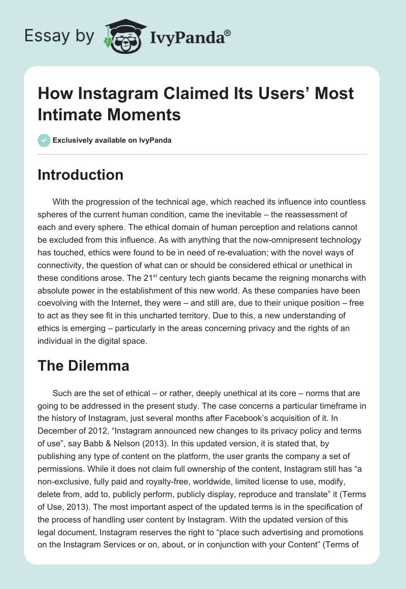 How Instagram Claimed Its Users’ Most Intimate Moments. Page 1