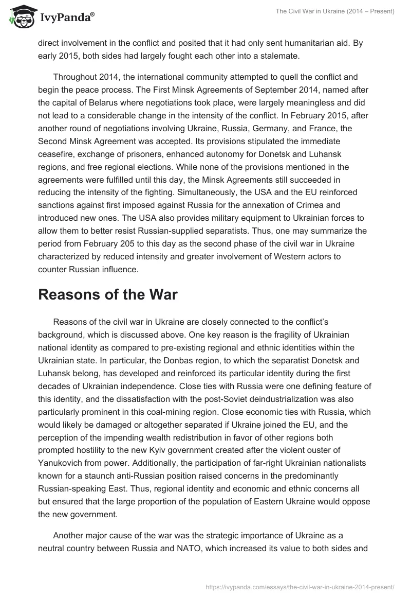 The Civil War in Ukraine (2014 – Present). Page 4