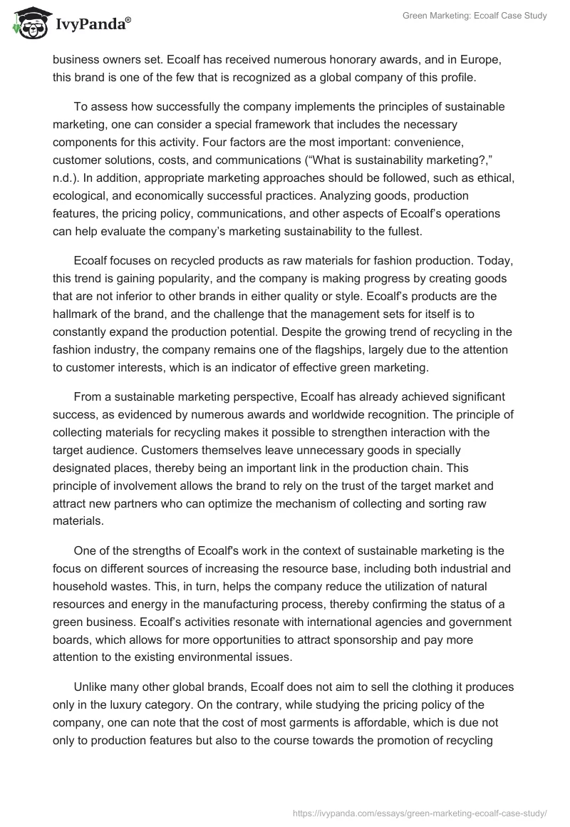 Green Marketing: Ecoalf Case Study. Page 3