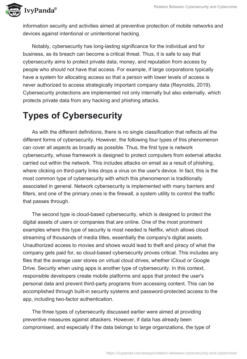 Relation Between Cybersecurity and Cybercrime. Page 2
