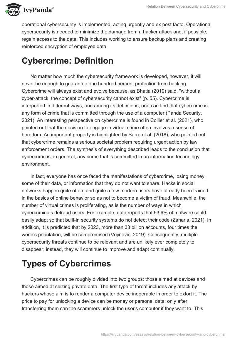Relation Between Cybersecurity and Cybercrime. Page 3