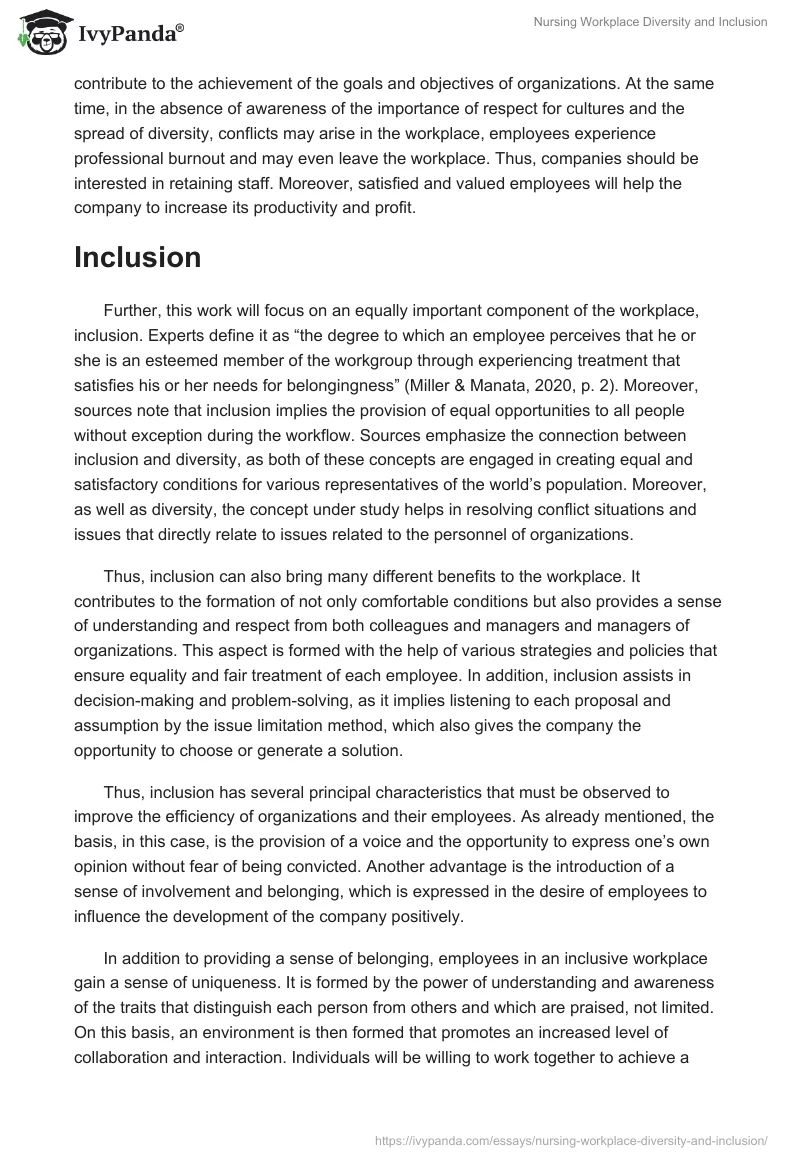 Nursing Workplace Diversity and Inclusion. Page 3
